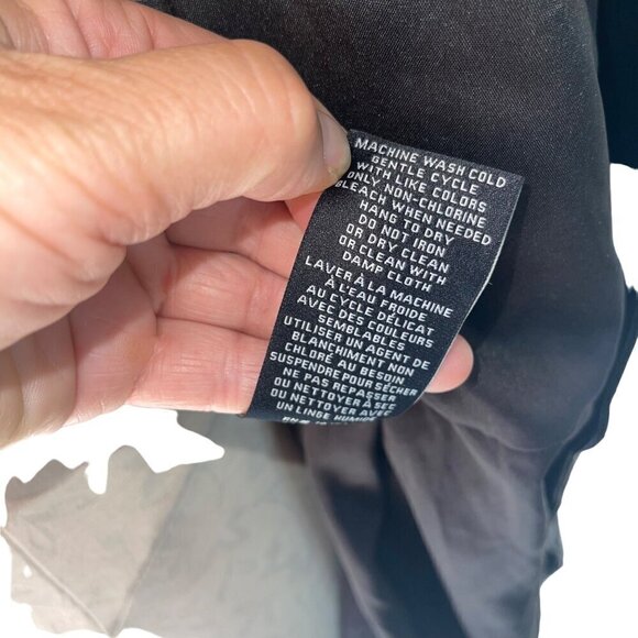 7 For All Mankind Womens Dress Size Large Black Faux Leather Belt Long Sleeve - Picture 5 of 8